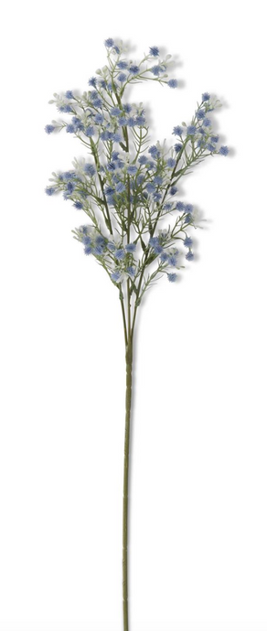 26 Inch Blue Babys Breath & White Berry Spray
