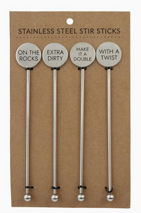 Stainless Steel Stir Sticks - Cocktails