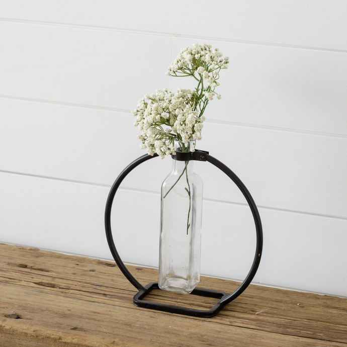 Stem Vase with Metal Stand- LARGE