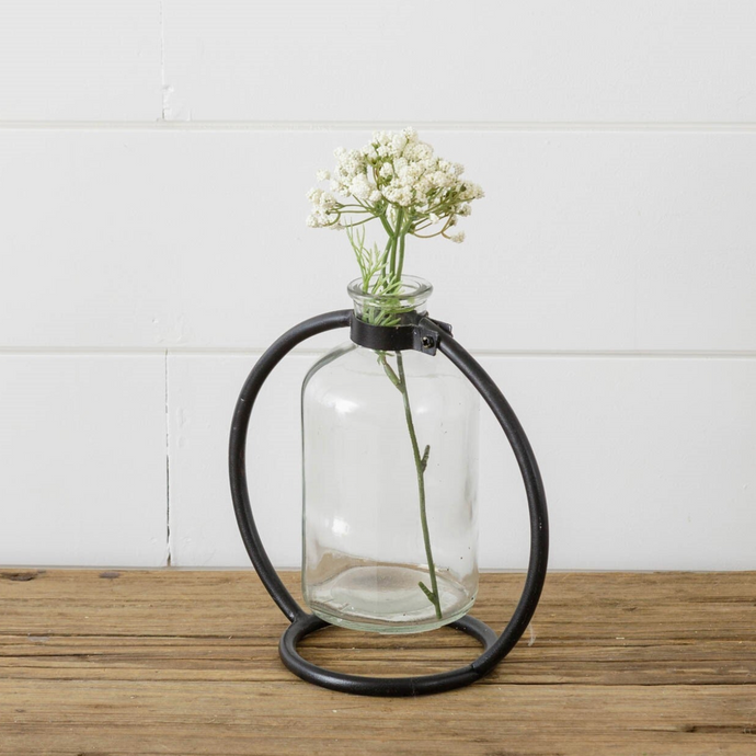 Stem Vase with Metal Stand- SMALL