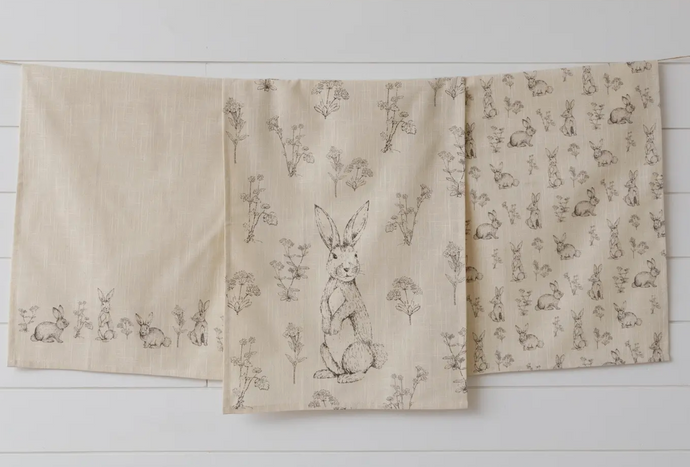 Tea Towels - Rabbit and Wildflowers