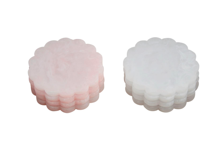 Scallop Resin Coaster Sets (2 COLORS)