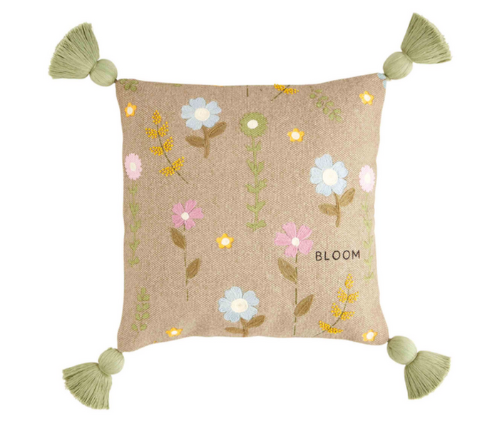 Bloom Floral Tassel Pillow