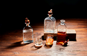 Embossed Glass Decanters, 3 Styles