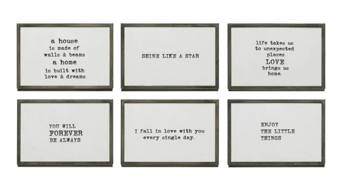 Frame with Easel and Saying, 6 Styles