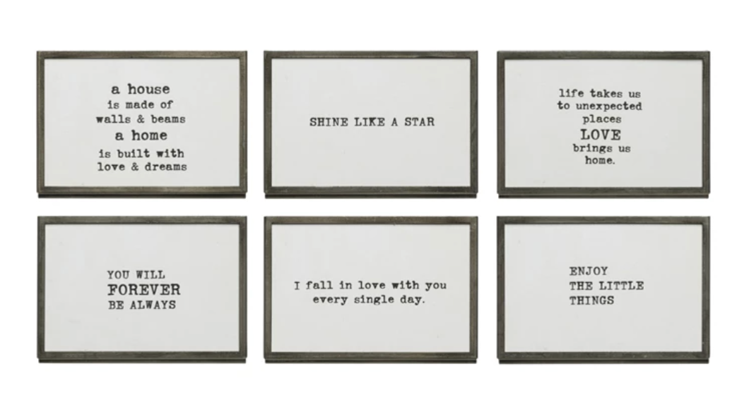 Frame with Easel and Saying, 6 Styles