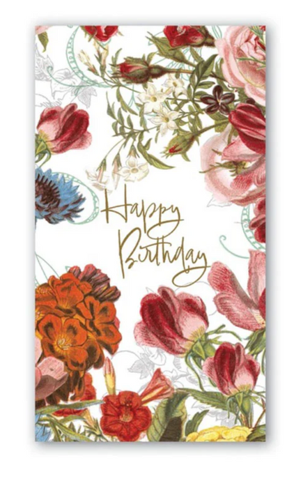 Happy Birthday Flowers Hostess Napkin