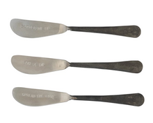 Load image into Gallery viewer, Etched Stainless Steel Butter Knife with Black Handles, 3 Styles