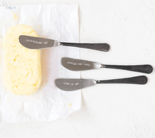 Load image into Gallery viewer, Etched Stainless Steel Butter Knife with Black Handles, 3 Styles