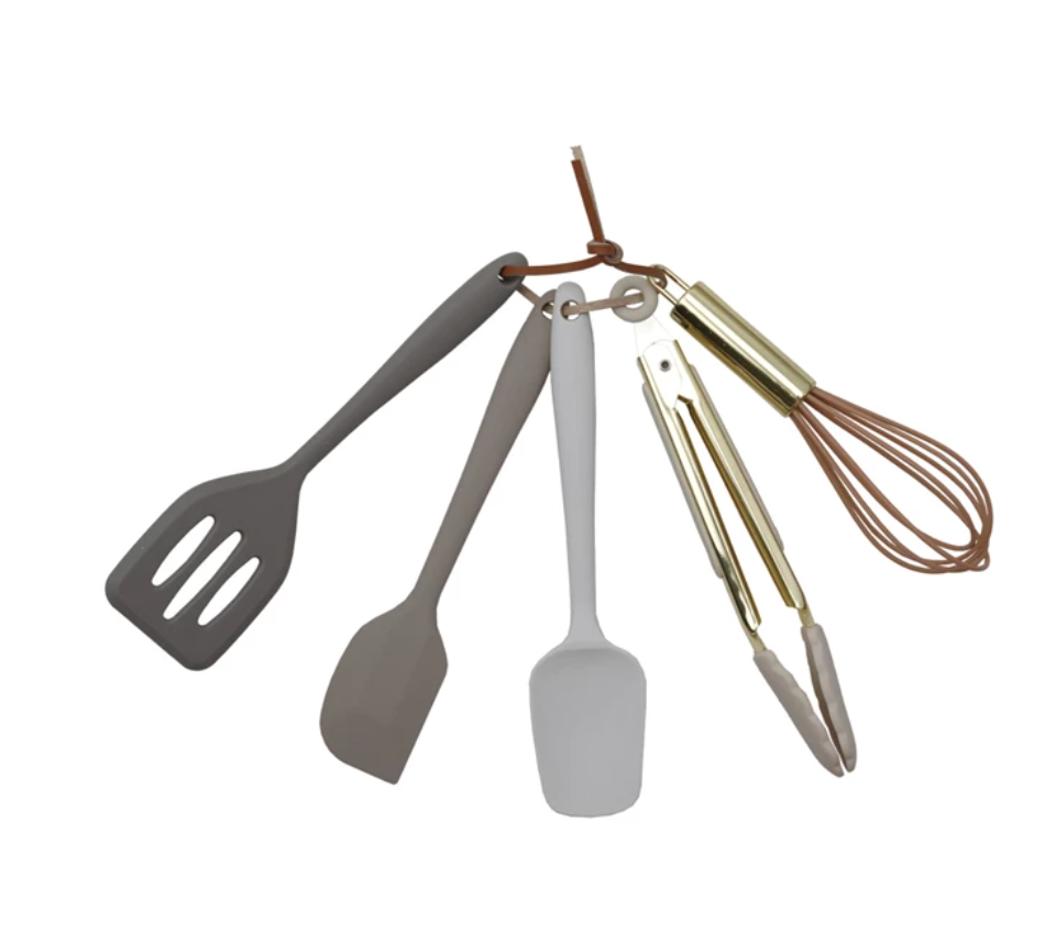 Silicone & Metal Mini Kitchen Tools, Set of 5
