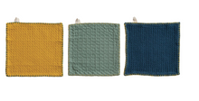 Load image into Gallery viewer, Cotton Waffle Weave Dish Cloths w/ Cheese Cutting Board, Set of 4