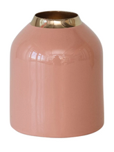Load image into Gallery viewer, Enameled Metal Vase- Pink