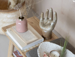 Enameled Metal Vase- Pink