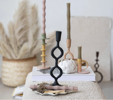 Load image into Gallery viewer, Yellow &amp; Pink Ombre Enameled Metal Taper Holder w/ Handle