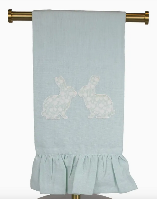 Aubrey Bunny Ruffle Hand Towel Mist/White