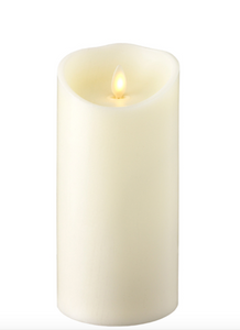 3.5" X 7" PUSH FLAME IVORY PILLAR CANDLE