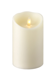 3.5" X 5" PUSH FLAME IVORY PILLAR CANDLE