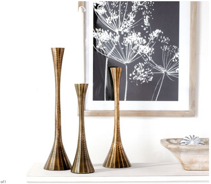 ALUMINUM CANDLE HOLDERS, 3 SIZE OPTIONS