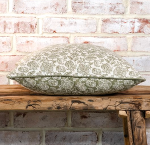 16" REVERSIBLE GREEN FLORAL PILLOW