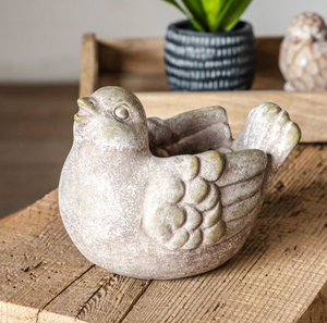 7" SINGING BIRD CEMENT POT