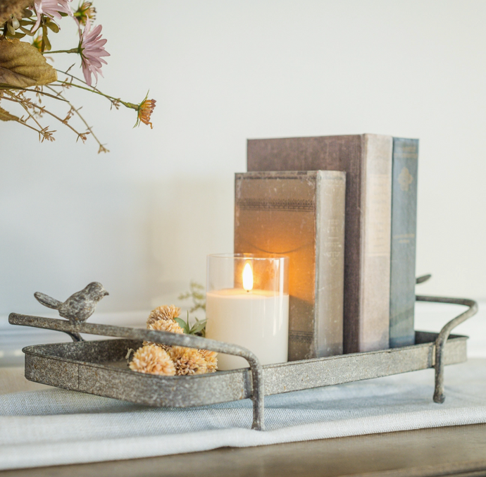 Two Handle Garden Tray w/ Birds