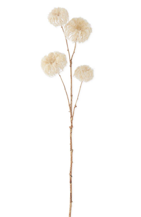 26 Inch Cream Flocked Clematis Spray