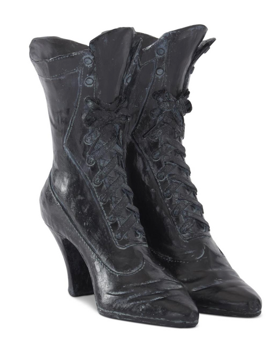 10.5 Inch Black Resin Witches Boots