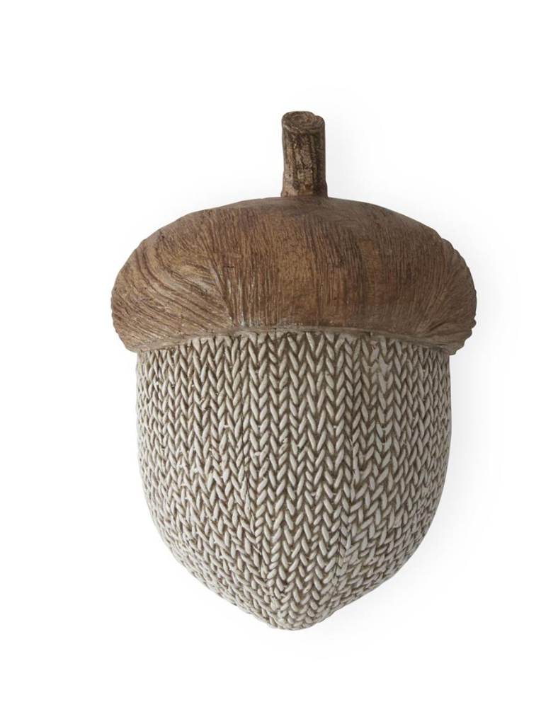2.5 Inch Resin Faux Woven & Woodgrain Acorn