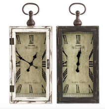 Load image into Gallery viewer, Black or White Rectangular Wood Wall Clocks, 2 style options