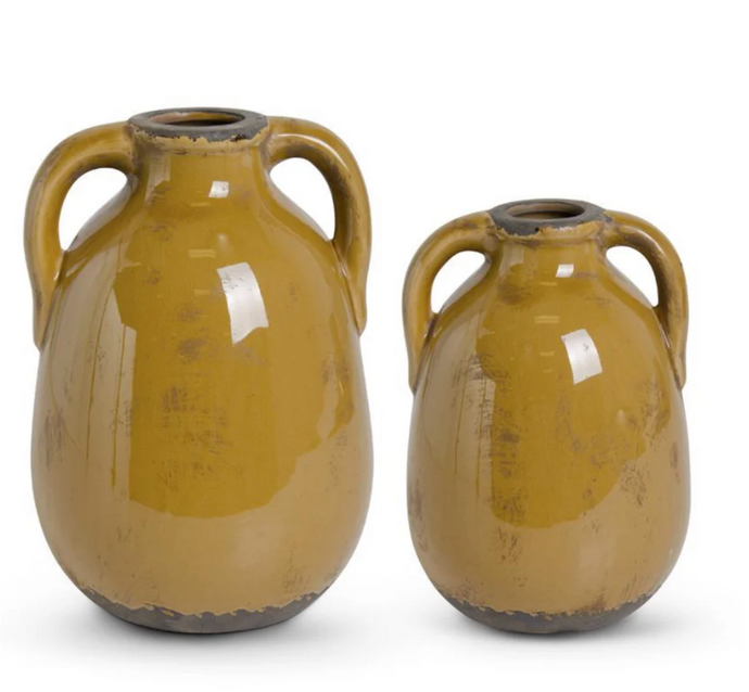 Crackled Butterscotch Glazed Terracotta Jug, 2 style options