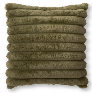 24 Inch Dark Green Faux Fur Pillow