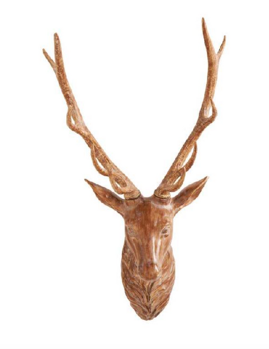 36 Inch Light Brown Resin Wall Mount Deer Bust