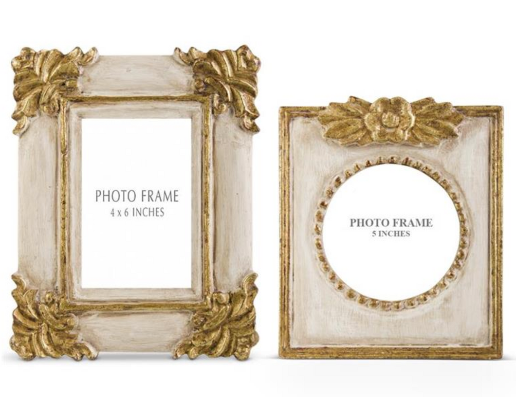 Antique Gold and Cream Ornate Photo Frame, 2 STYLE OPTIONS