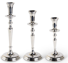 Load image into Gallery viewer, Polished Silver Traditional Taper Candleholder. 3 SIZE OPTIONS