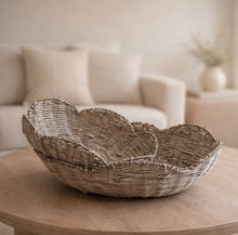 Load image into Gallery viewer, GREY WASH WILLOW SCALLOP TRAY, 2 size options