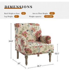 Upholstered Floral Accent Chair