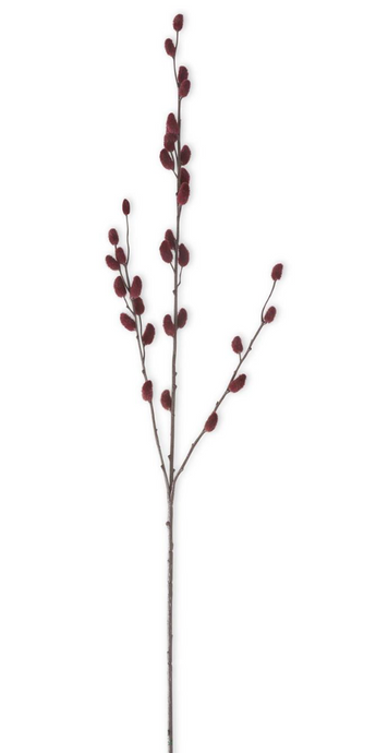 33 INCH BURGUNDY PUSSY WILLOW STEM