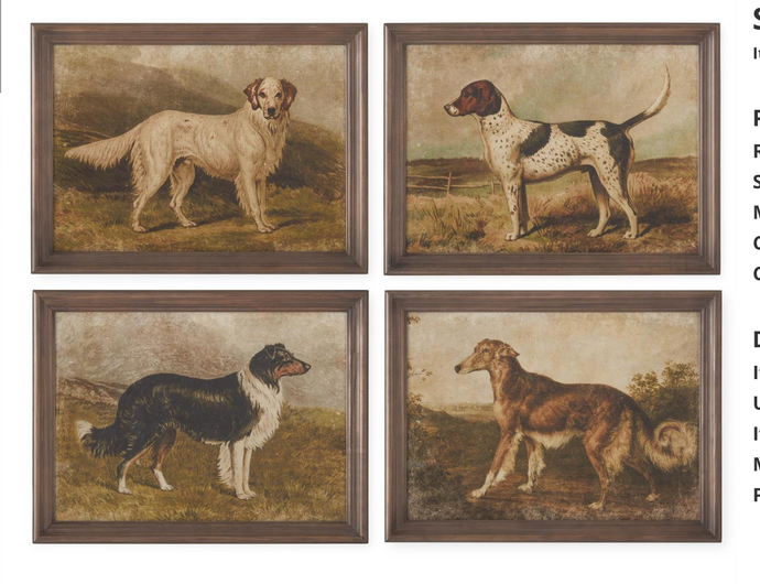 ASSORTED 23.5 INCH DOG PRINTS