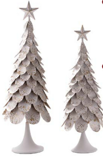 White & Gold Round Tree w/ Stand, 2 size options