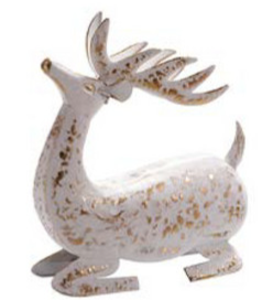 White & Gold Deer Lying Down