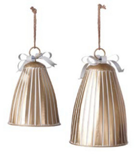 Load image into Gallery viewer, LG Gold Ribbed Hanging Bell