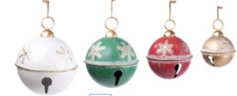 Metal Embossed Snowflake Bell, 4 style options