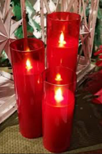 Load image into Gallery viewer, Red Glass Pillar Candle (6 sizes)