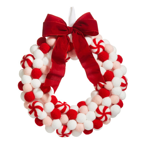 FELT PEPPERMINT WREATH