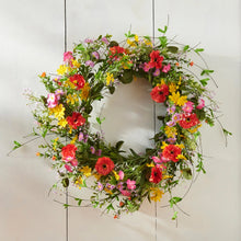 Load image into Gallery viewer, 24" Colorful Floral Wreath