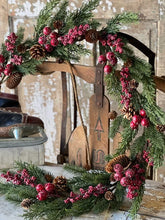Load image into Gallery viewer, Bluster Berry Greens Garland | 5'