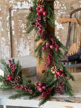 Load image into Gallery viewer, Bluster Berry Greens Garland | 5'
