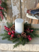 Load image into Gallery viewer, Bluster Berry Greens Candle Ring | 4.5"