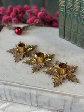Load image into Gallery viewer, Golden Poinsettia Trio Holder
