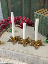 Load image into Gallery viewer, Golden Poinsettia Trio Holder